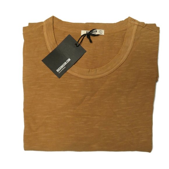 Buck Mason Mens Slub T-Shirt Curved Hem Crew S/S - Picture 4 of 12